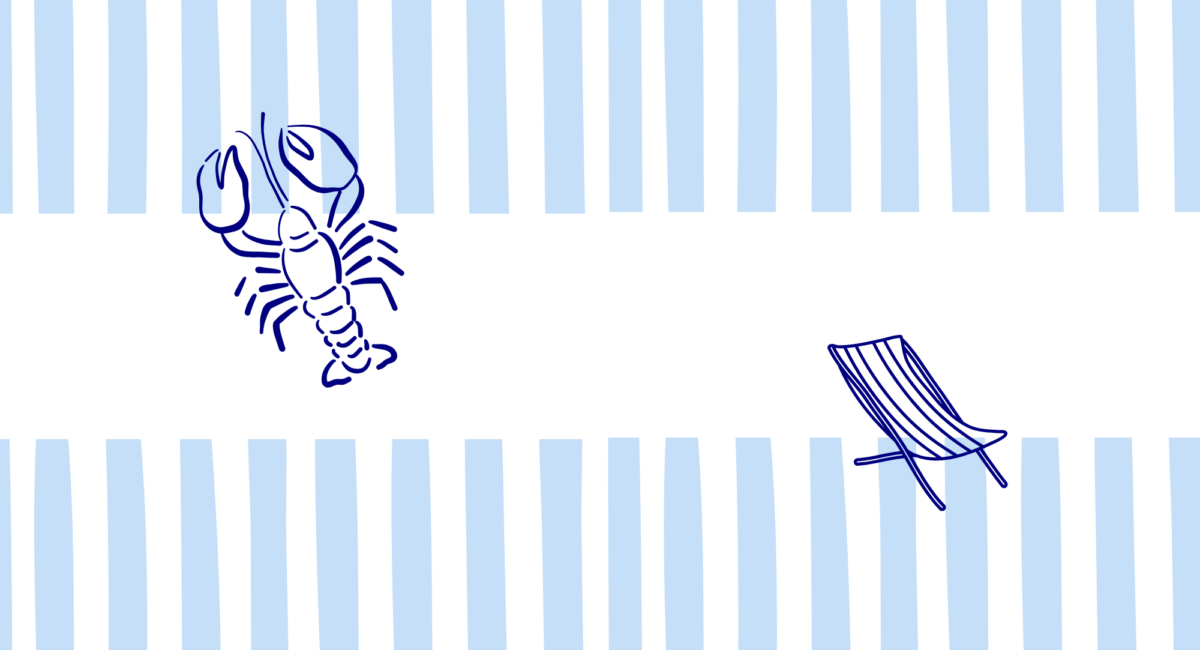 Affiche A4 Horaire Restaurant de plage Minimaliste Bleu et Blanc (1)