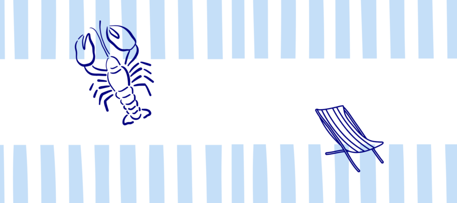 Affiche A4 Horaire Restaurant de plage Minimaliste Bleu et Blanc (1)